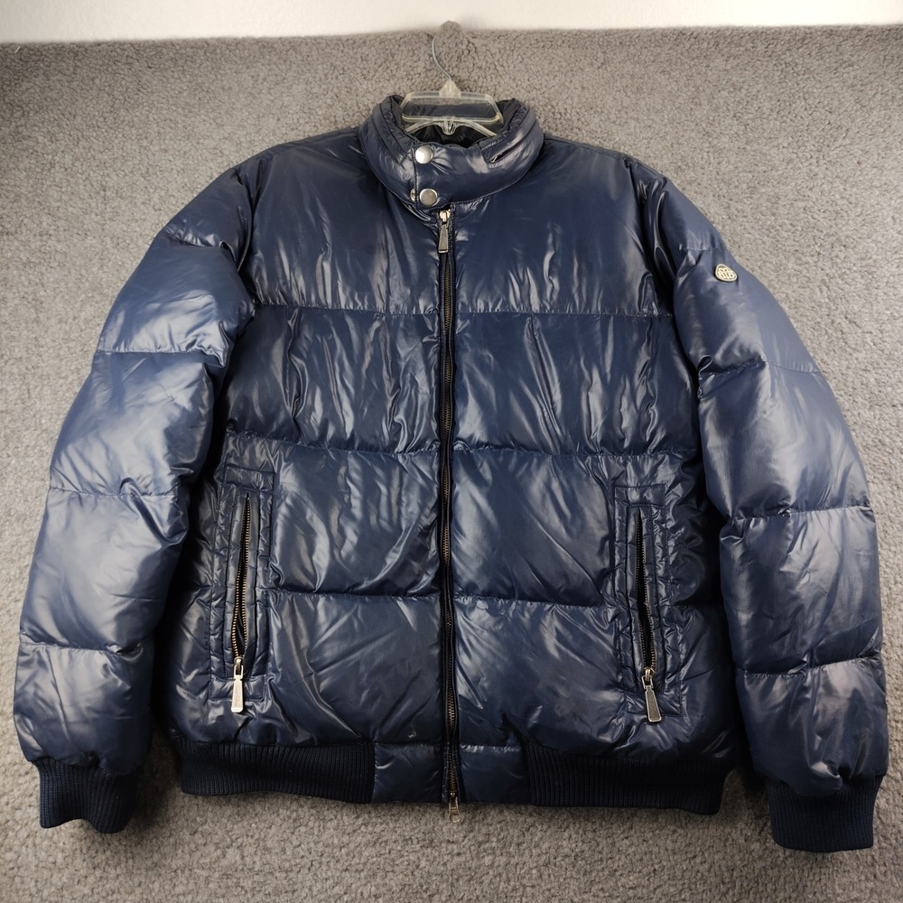 Brooks Brothers Puffer Jacket Mens Large Prosport Navy Blue Quilted Duck Down